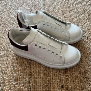 alexander mcqueen suede trimmed sneakers